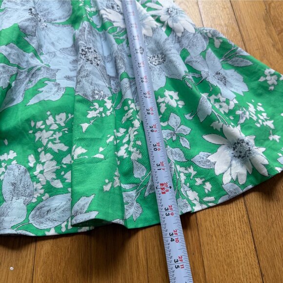 Tuckernuck Size XS Green Floral Low Back Pinafore Fit and Flare Mini Sundress - Picture 9 of 16
